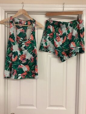 Victoria’s Secret Tropical Print Racerback Tank Pajama Set